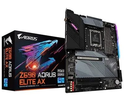 GIGABYTE Z690M AORUS ELITE AX DDR5 , Core™ i3/i5/i7/i9, 4DualDDR5 4000/4800MHZ ,2XPCI-E, 2.5GB LGA1700