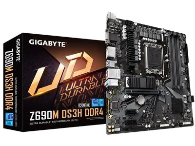 GIGABYTE Z690M DS3H DDR4 , Core™ i3/i5/i7/i9, 4DualDDR4 3200/3000/2933/2800/2666MHZ ,2XPCI-E, 2.5GB LGA1700