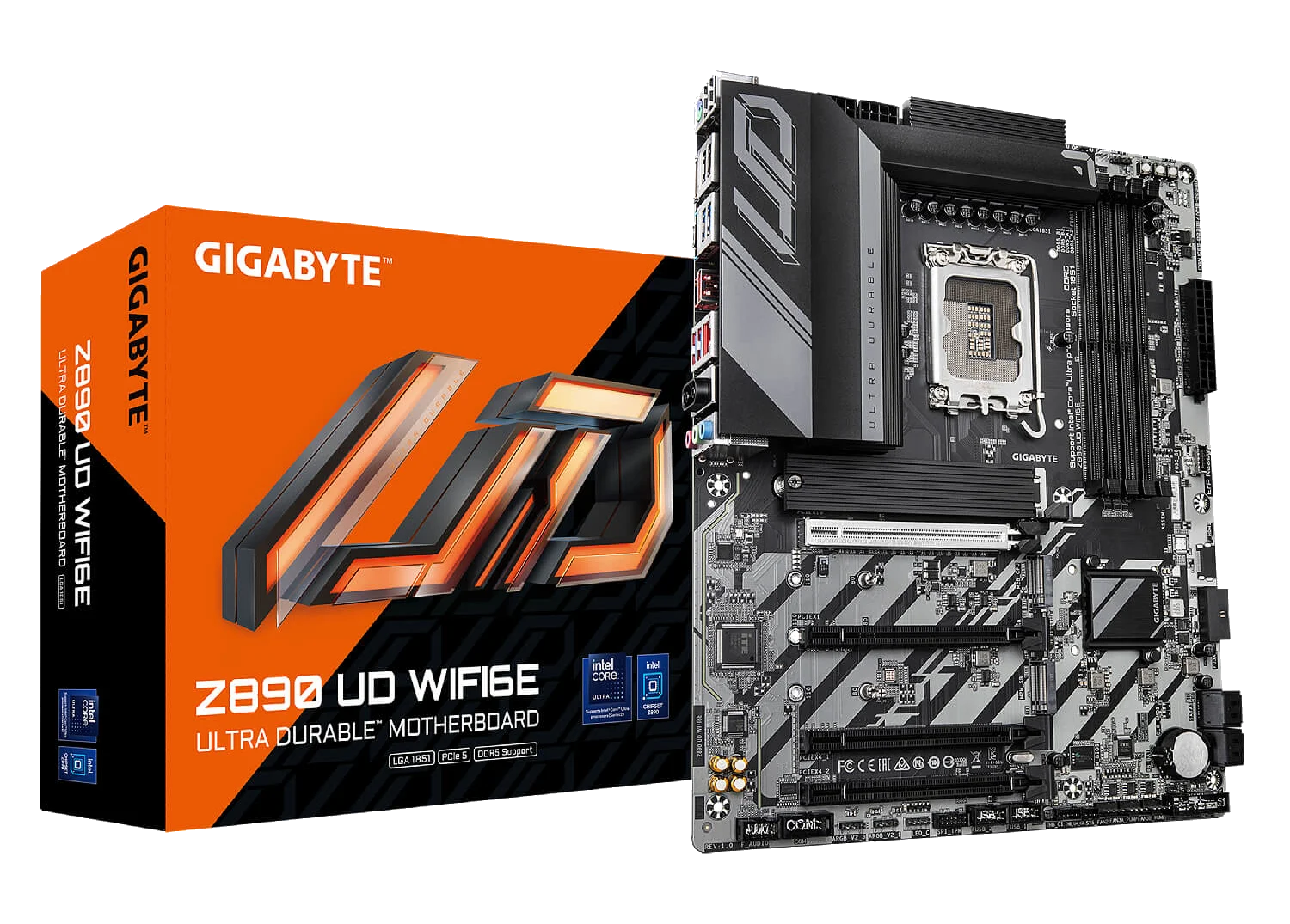 GIGABYTE Z890 UD WIFI6E , Core™ i3/i5/i7/i9, 4DualDDR5 6400MHZ ,2XPCI-E, 2.5GB LGA1851
