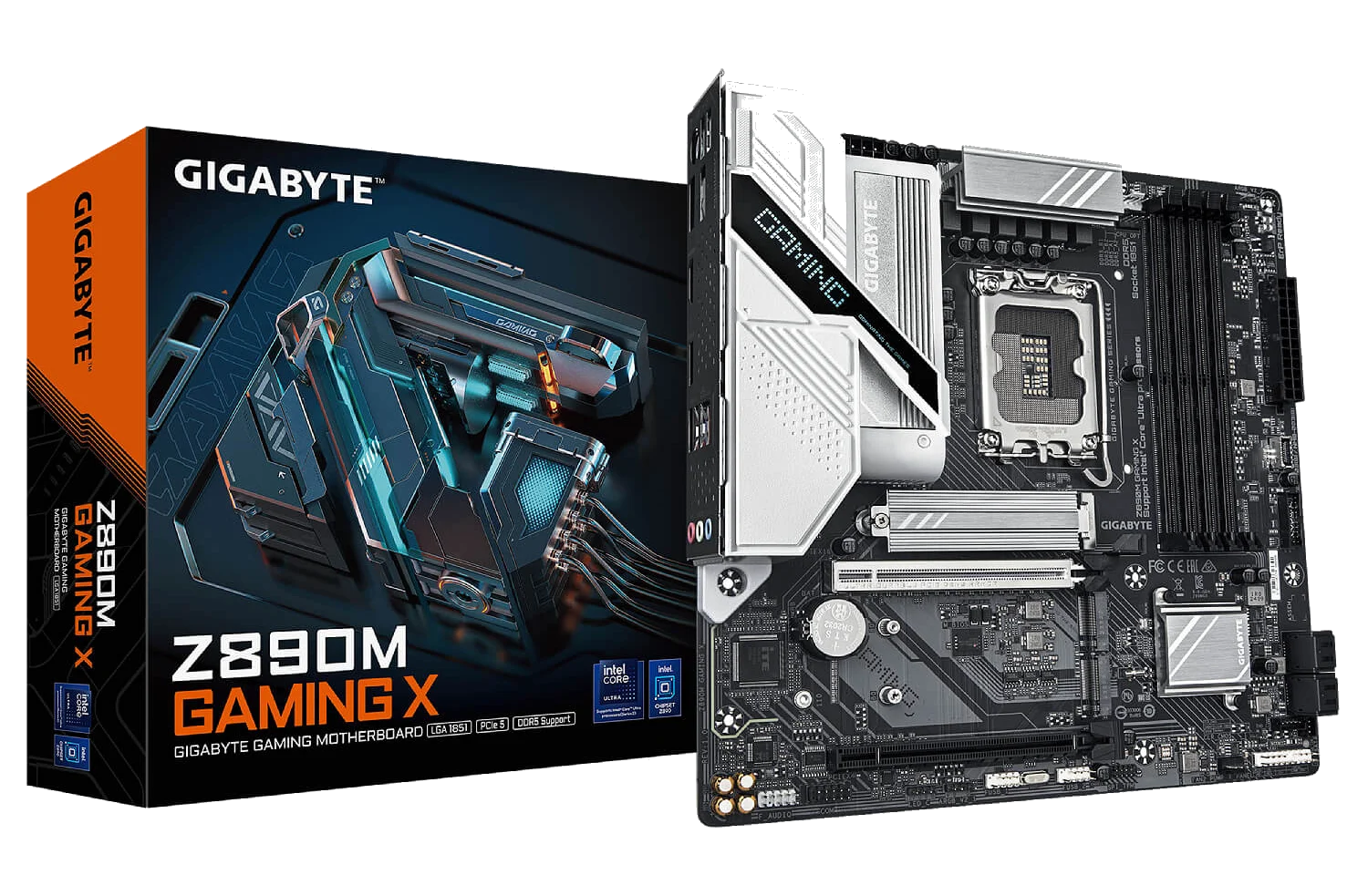 GIGABYTE Z890M GAMING X , Core™ i3/i5/i7/i9, 4DualDDR5 6400MHZ ,2XPCI-E, 2.5GB LGA1851