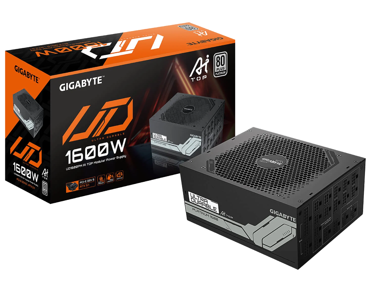 ספק כוח Gigabyte™ Power Supply UD1600PM PG5 AI TOP 1600W PCIe 5.0 80+ Platinum Modular ACTIVE PFC ,SATA – תמונה 5