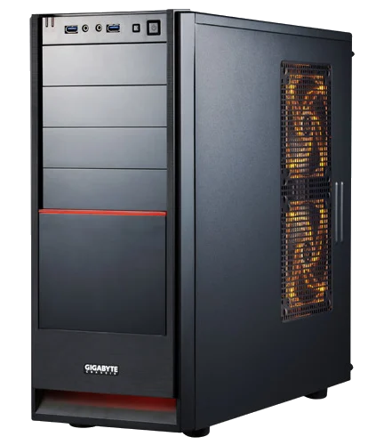 Gigabyte LUXO X10 Black Aluminium+Metal ,Tool-free, no PSU, 3X 120mm, USB3.0, Audio & speaker