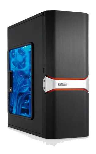 Gigabyte Sumo 4112 BLACK ALUMINUM ,Tool-free, no PSU, 3X 120mm BLUE LED FAN , USB2.0, Audio & speaker