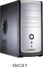 HEC Compucase 6K31 Silver ,Tool-free, 300W PSU,80/90mm Fan, USB2.0, Audio & speaker