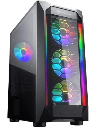 HEC COUGAR MX410-G-RGB ,Tool-free, NO PSU ,4x12cm ARGB , 3USB2/3.0, Audio & speaker