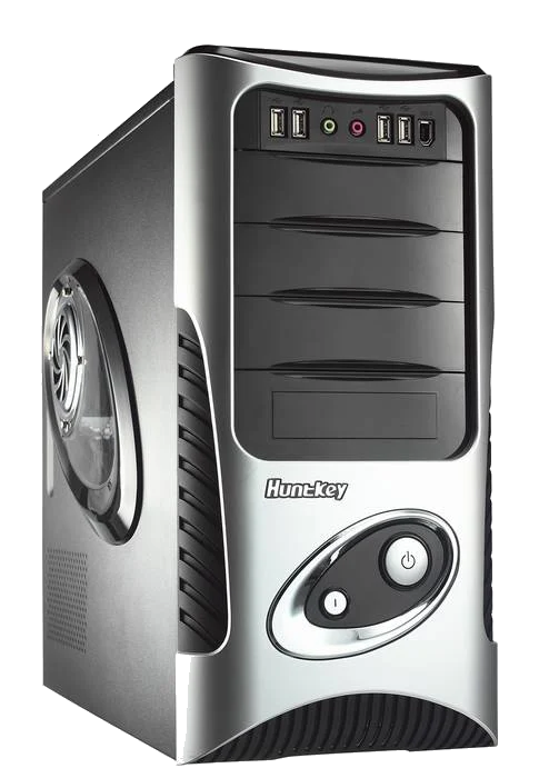 HuntKey HERCULES1-H001 Black&Silver ,Tool-free, no PSU,2x120mm Fan, USB2.0,1394
