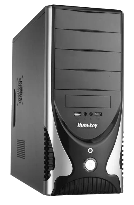 HuntKey TORCH H102 Black&Silver ,Tool-free, no PSU,2x120mm Fan, USB2.0