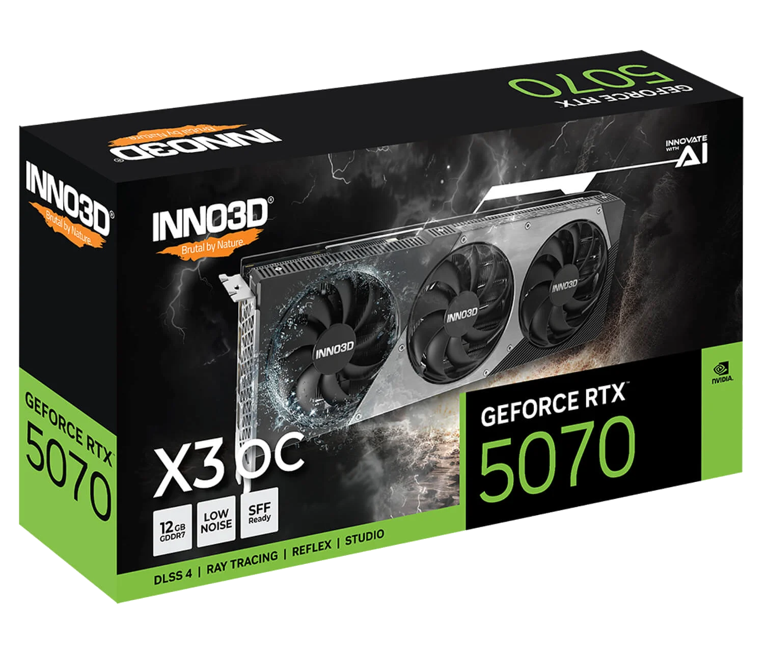 Inno3D nVIDIA Geforce RTX 5070 12GB GDDR7 Overclocked Triple Fan 3DP+HDMI – תמונה 3