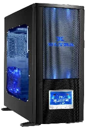 JSP-TECH F-640-3 EZCool 400W PS, Shining Power LED button, LCD display on the front panel,F.panel Filter,e-SATA ,Audio,Black