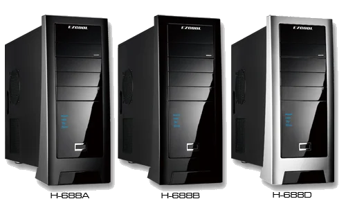 JSP-TECH H-668B EZCool 400W PS, Shining Power LED button, LCD display on the front panel, F.panel Filter, e-SATA,Audio,Black