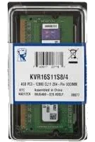 זכרון למחשב נייד KINGSTON SODIMM DDR3 1600MHZ 4096MB CL11