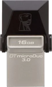 דיסק נייד Kingston DT microDuo USB 3.0/ micro USB OTG 16GB