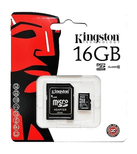 זיכרון למצלמה/טלפון Kingston Micro SD 16GB class 10