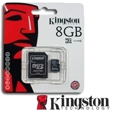 זיכרון למצלמה/טלפון Kingston Micro SD 8GB class 10