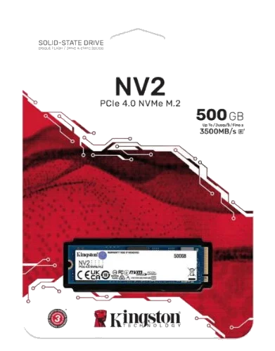 דיסק קשיח Kingston® 500GB SSD NV2 M.2 2280 NVMe