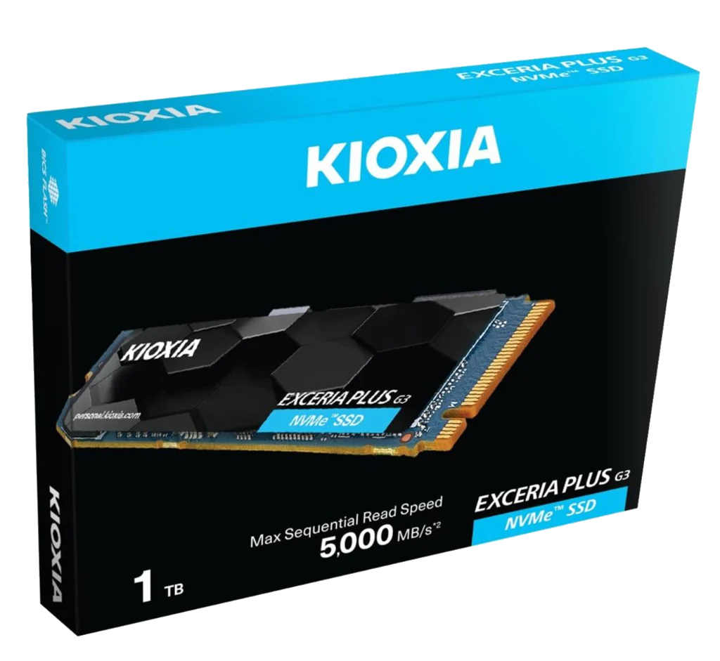 דיסק קשיח Kioxia® PCIe M2 1TB EXCERIA PLUS G3 NVMe 3D 5000MB-3900MB SSD (LSD10Z001TG8)