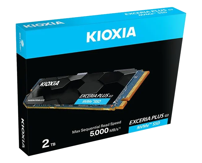 דיסק קשיח Kioxia® PCIe M2 2TB EXCERIA PLUS G3 NVMe 3D 5000MB-3900MB SSD (LSD10Z002TG8)