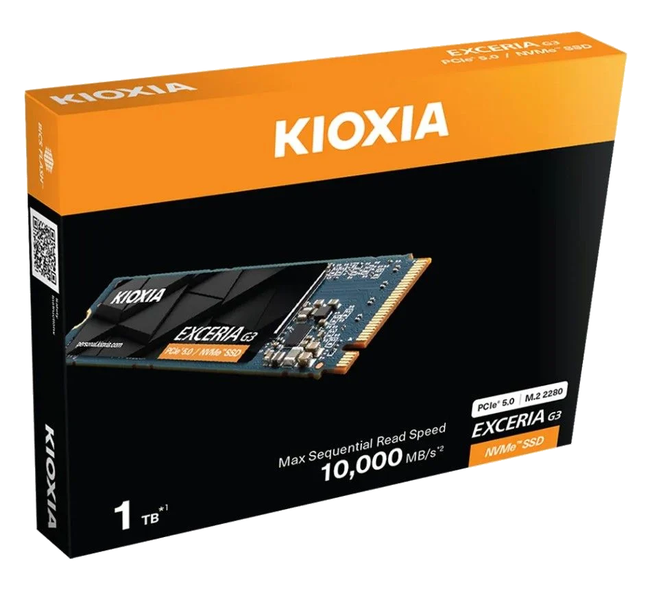דיסק קשיח Kioxia® PCIe M2 1TB EXCERIA G3 NVMe 10000MB-8900MB SSD (LVC10Z001TG8)