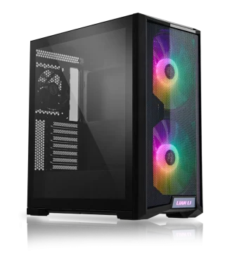 LANCOOL 215 ,Tool-free, NO PSU ,2X200mm ARGB +120mm Fan, 3USB2/3.0, Audio & speaker