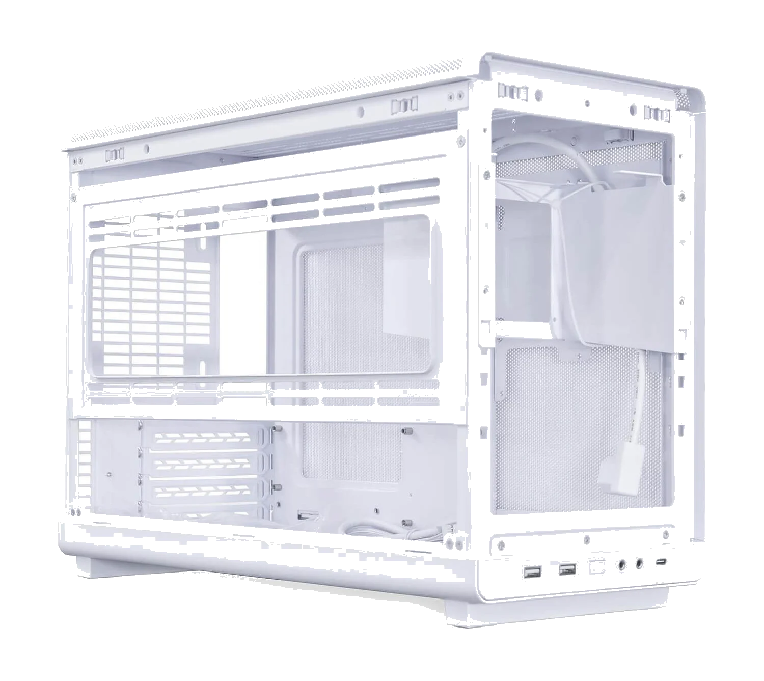 Lian-Li A3 Wood and Glass Edition White ,Tool-free, NO PSU , 3USB2/3.0, Audio & speaker – תמונה 5