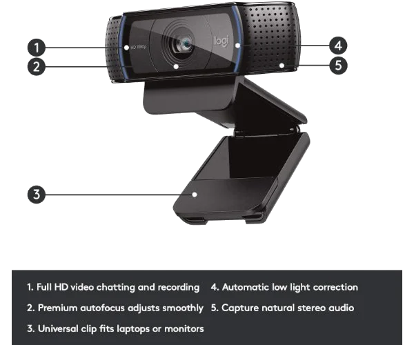 מצלמת אינטרנט Logitech® C920 PRO FULLHD WEBCAM – תמונה 2