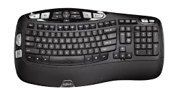 מקלדת אלחוטית ארגונומית Logitech® K350 Wireless Wave Keyboard eng/heb, USB