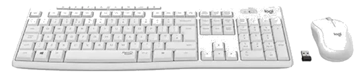 מקלדת ועכבר אלחוטיים Logitech® Cordless Desktop® MK295 ,WIN10/11 certified, USB WHITE