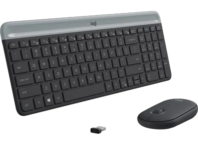 מקלדת ועכבר אלחוטיים Logitech® Cordless Desktop® MK470 Slim ,WIN7/8/10 certified, USB