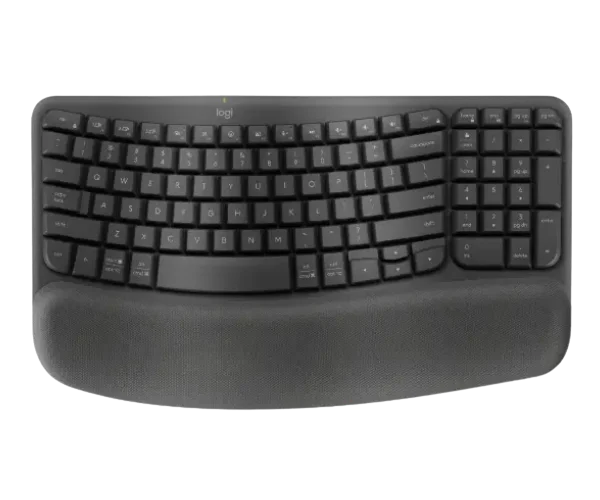 מקלדת אלחוטית ארגונומית Logitech® Wireless Wave Keyboard eng/heb, USB