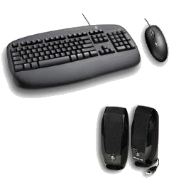 סט מקלדת עכבר ורמקולים Logitech® Deluxe Desktop Starter Kit, USB/PS2