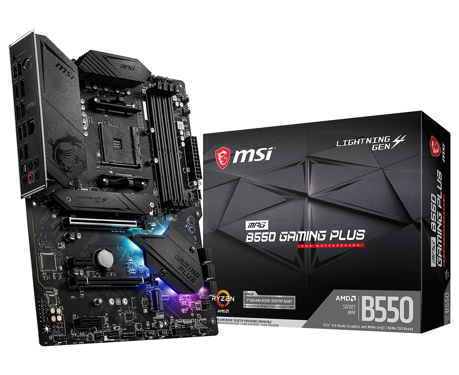 MSI MPG B550 GAMING PLUS , AM4,PCI-E, DualDDR4 2133/2400/2667/2933/3200 +LAN1000 HDMI