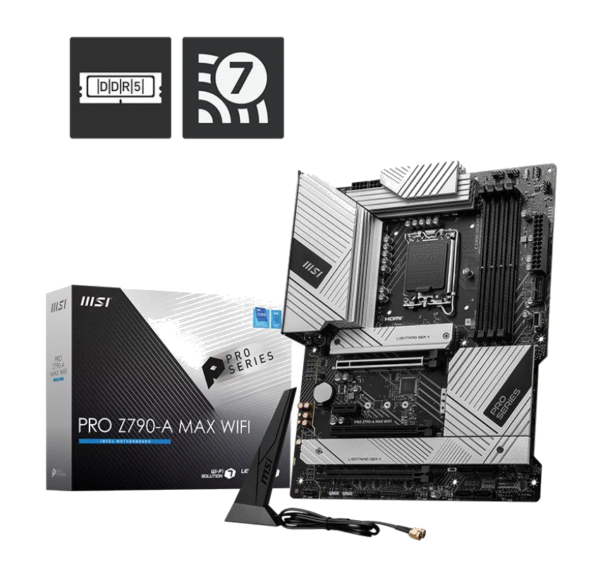 MSI PRO Z790-A MAX WIFI DDR5 , Core™ i3/i5/i7/i9, 4DualDDR5 5600/5400/5200/5000/4800MHZ ,2XPCI-E, 2.5GB LGA1700