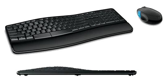מקלדת ועכבר Microsoft® Sculpt Comfort Desktop USB Port Eng Intl Euro Hdwr CD ,Vista/WIN7 certified, USB