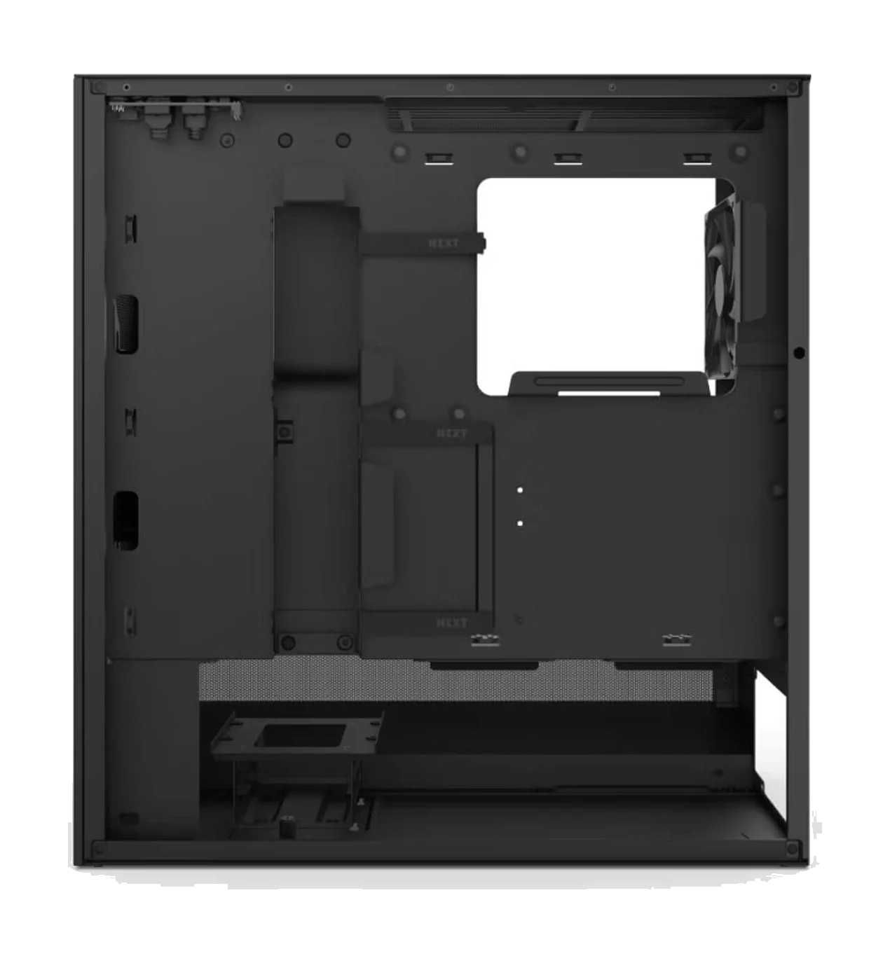 NZXT H5 FLOW BLACK - (2024),Tool-free, without PSU , 2X120mm Fan, USB3.0, Audio & speaker – תמונה 5