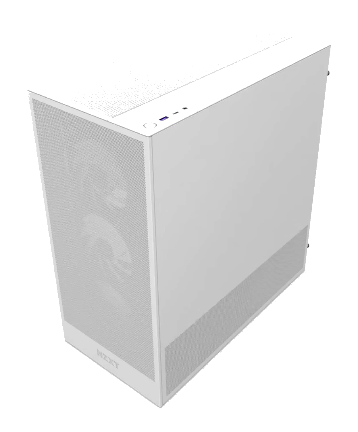 NZXT H5 Flow RGB (2024) - White,Tool-free, without PSU , 4X120mm RGB Fan, USB3.0, Audio & speaker – תמונה 2
