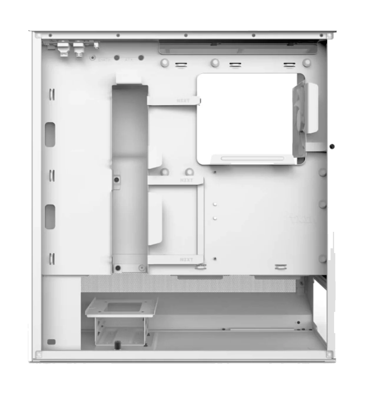 NZXT H5 Flow RGB (2024) - White,Tool-free, without PSU , 4X120mm RGB Fan, USB3.0, Audio & speaker – תמונה 4