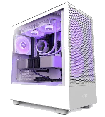 NZXT H5 FLOW WHITE - White,Tool-free, without PSU , 4X120mm Fan, USB3.0, Audio & speaker