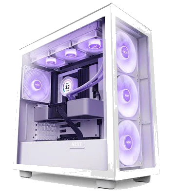 NZXT NZXT H7 ELITE RGB WHITE - White,Tool-free, without PSU , 4X120mm Fan, USB3.0, Audio & speaker
