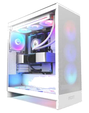 NZXT H7 Flow RGB WHITE ,Tool-free, without PSU , 4X120mm Fan, USB3.0, Audio & speaker
