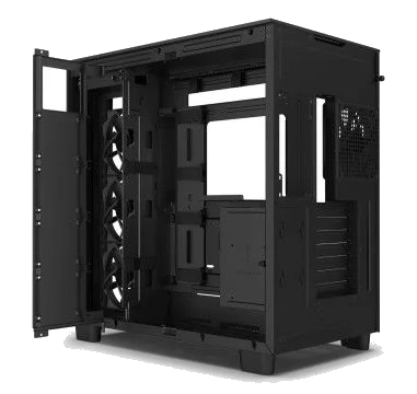 NZXT H9 FLOW Black ,Tool-free, without PSU , 4X120mm Fan, USB3.0, Audio & speaker – תמונה 4
