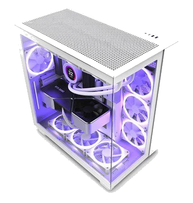 NZXT H9 FLOW WHITE - White,Tool-free, without PSU , 4X120mm Fan, USB3.0, Audio & speaker