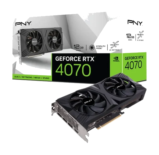 PNY nVIDIA Geforce 4070 12GB VERTO™ LED Dual Fan DLSS 3 3DP+HDMI