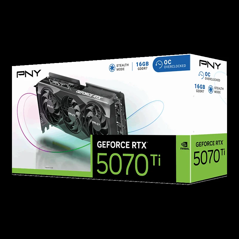 PNY nVIDIA Geforce RTX 5070TI 16GB GDDR7 Overclocked Triple Fan 3DP+HDMI – תמונה 2