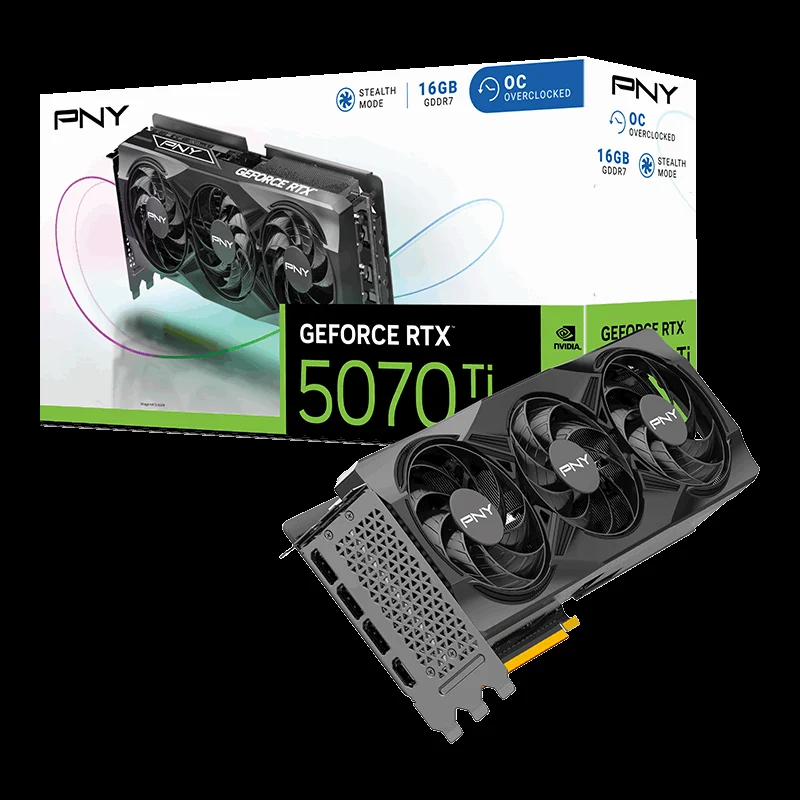 PNY nVIDIA Geforce RTX 5070TI 16GB GDDR7 Overclocked Triple Fan 3DP+HDMI