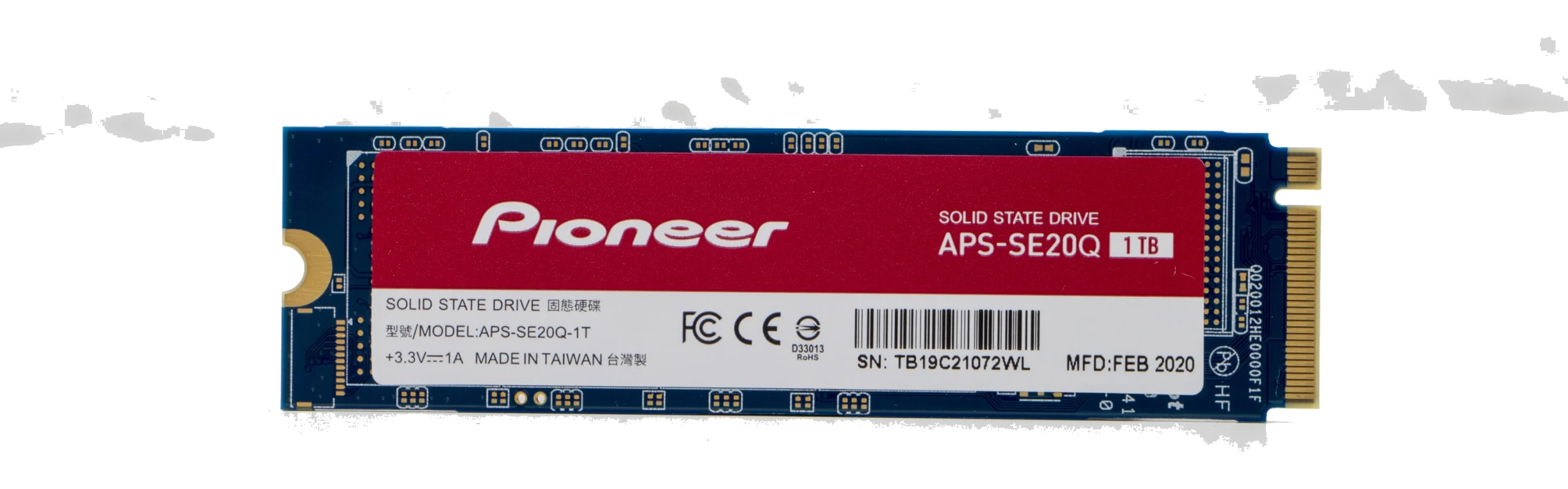 דיסק קשיח Pioneer® APS-SE20Q-1T 1TB SSD m.2 2280 PCIe G3x4 NVME