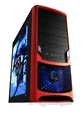 RAIDMAX TORNADO RED + WINDOW ,Tool-free, no PSU, 2X 120mm+ 80mm All Led , USB2.0, Audio & speaker