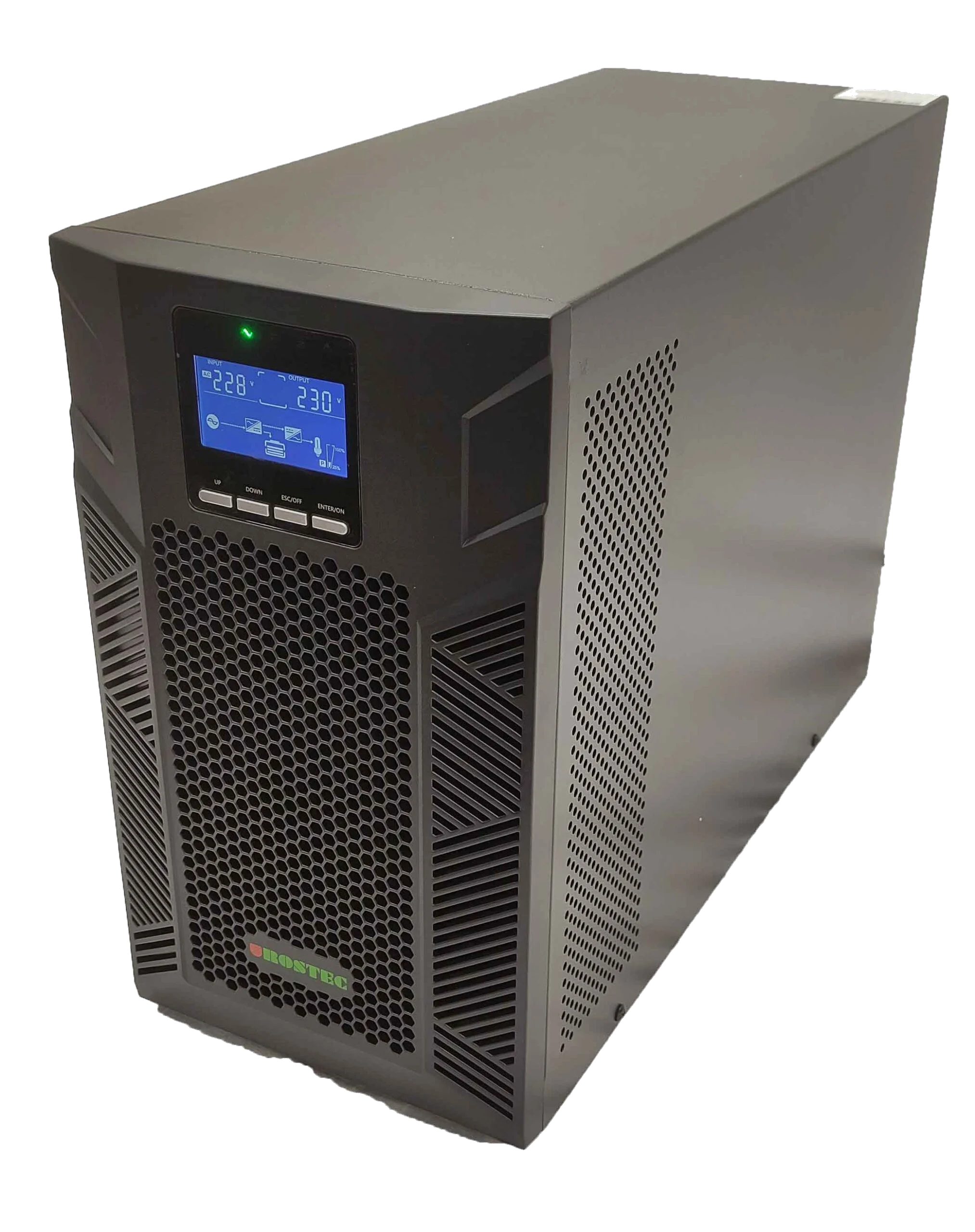 אל פסק עם תצוגה ROSTEC ON-LINE 2KVA (UPS-OT2KVAS) 2KVA/1800W Online