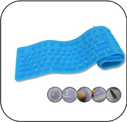 מקלדת סיליקון Keyboard eng/heb, Blue, USB,