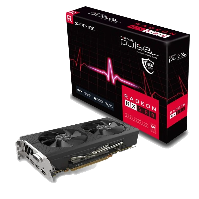 Sapphire PULSE RADEON RX580 8G GDDR5 DUAL HDMI/DVI-D/DUAL DP OC W/BP (UEFI) LITE + TV OUT PCI-E