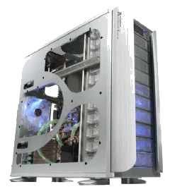 Thermaltake ARMOR LCS (LIQUID COOLING SYSTEM) SILVER (VD4000SWA) ALUMINUM + WINDOW,Tool-free, no PSU,120mm Fan, USB2.0, Audio & speaker